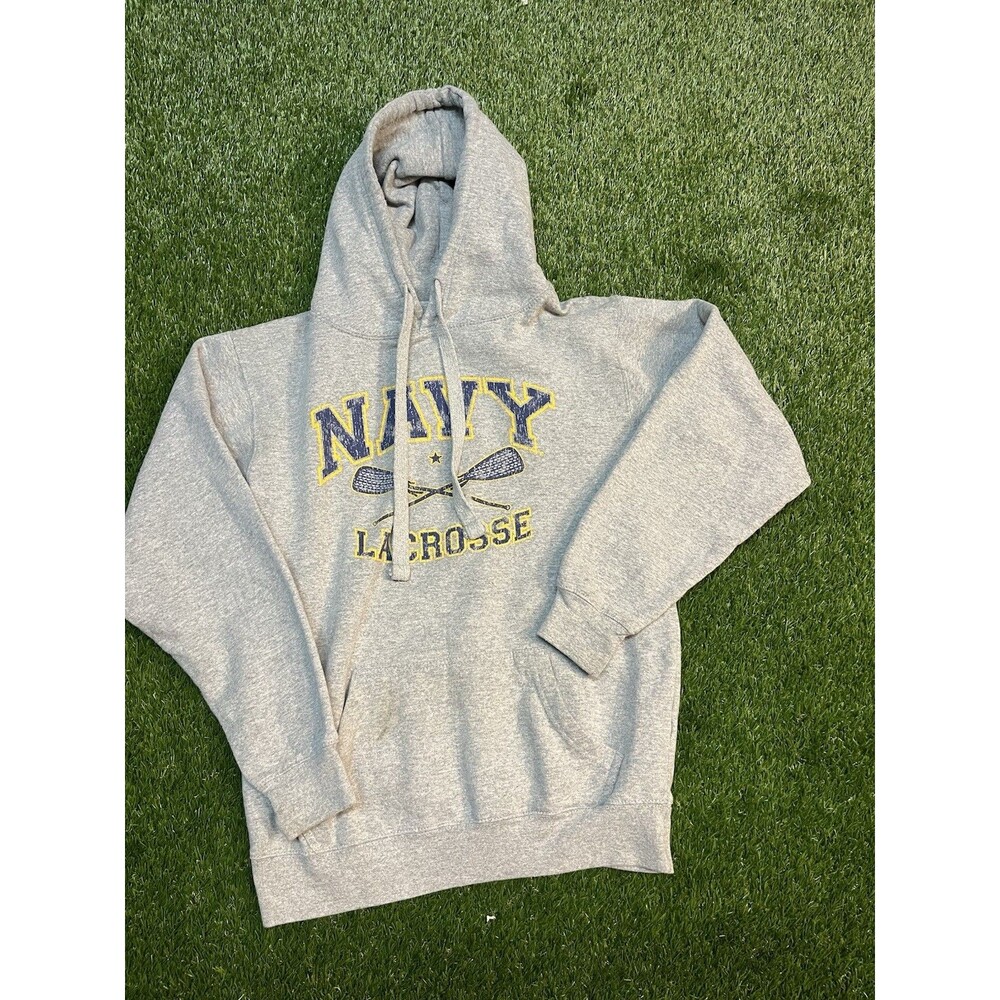 Men’s Small Navy Lacrosse Grey Hoodie